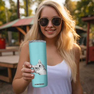 Cat Lover Gifts Skinny Tumbler You Still Asleep Human TB10 Print Your Wear