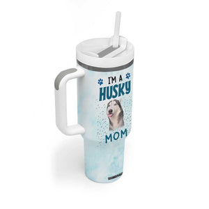 Funny Husky Mom Tumbler With Handle Funny Dog Owner Gift Siberian Husky This Is How I Roll TB10 Print Your Wear