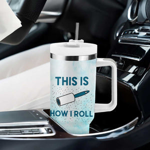 Funny Husky Mom Tumbler With Handle Funny Dog Owner Gift Siberian Husky This Is How I Roll TB10 Print Your Wear