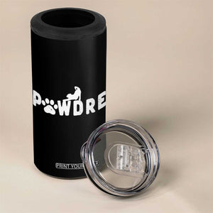 Cat Dad Gift 4 in 1 Can Cooler Tumbler Pawdre Funny Paw Print Cat Lover Fathers Day TB10 Print Your Wear
