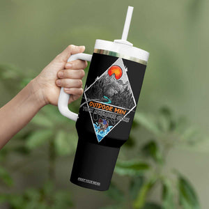 Outdoor Man Tumbler With Handle Fishing Camping Mountain Nature Hiking Camp Lover Gift TB10 Print Your Wear