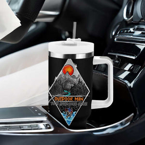 Outdoor Man Tumbler With Handle Fishing Camping Mountain Nature Hiking Camp Lover Gift TB10 Print Your Wear