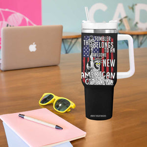 New American Citizen Gift Tumbler With Handle Funny US Citizenship Congratulations Presents TB10 Print Your Wear