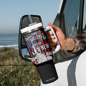 New American Citizen Gift Tumbler With Handle Funny US Citizenship Congratulations Presents TB10 Print Your Wear