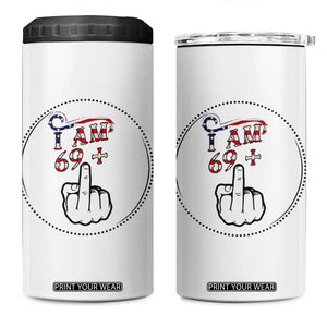 Funny 70th Birthday 4 in 1 Can Cooler Tumbler 1956 70 Year Old Birthday US Flag Middle Finger TB10 One Size: 16 oz White Print Your Wear