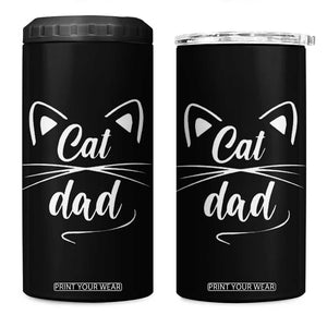 Cat Dad Gift 4 in 1 Can Cooler Tumbler Cat Lover Fathers Day TB10 One Size: 16 oz Black Print Your Wear