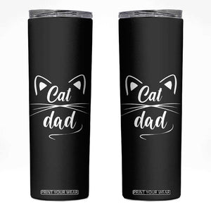 Cat Dad Gift Skinny Tumbler Cat Lover Fathers Day TB10 Black Print Your Wear