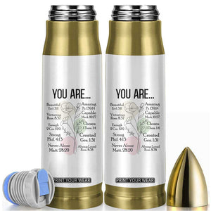 Christian Bullet Tumbler Religious Self Care Inspiration Gifts Inspirational Scripture Cup with Bible Verse TB10 White Print Your Wear