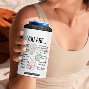 Christian 4 in 1 Can Cooler Tumbler Religious Self Care Inspiration Gifts Inspirational Scripture Cup with Bible Verse TB10 Print Your Wear