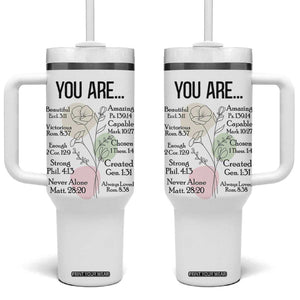 Christian Tumbler With Handle Religious Self Care Inspiration Gifts Inspirational Scripture Cup with Bible Verse TB10 One Size: 40 oz White Print Your Wear