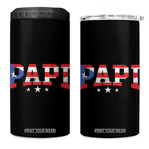Puerto Rican Papi 4 in 1 Can Cooler Tumbler Dad Puerto Rico Pride Boricua Father's Day TB10 One Size: 16 oz Black Print Your Wear