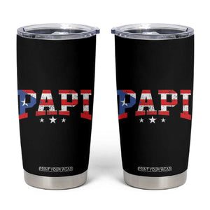 Puerto Rican Papi Tumbler Cup Dad Puerto Rico Pride Boricua Father's Day TB10 Black Print Your Wear