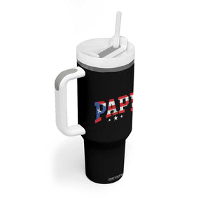 Puerto Rican Papi Tumbler With Handle Dad Puerto Rico Pride Boricua Father's Day TB10 Print Your Wear