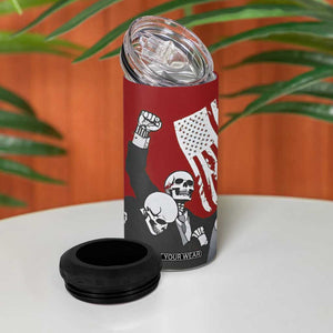 2024 Unstoppable Trump Skeleton Halloween 4 in 1 Can Cooler Tumbler Survived Assassination Attempt Survivor You Missed Trump Fight Fist Pump American Flag TB10 Print Your Wear