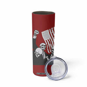2024 Unstoppable Trump Skeleton Halloween Skinny Tumbler Survived Assassination Attempt Survivor You Missed Trump Fight Fist Pump American Flag TB10 Print Your Wear
