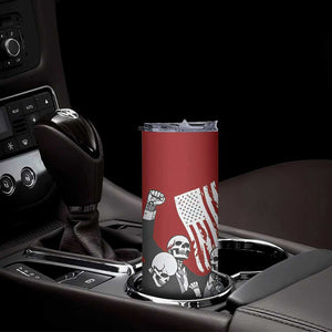 2024 Unstoppable Trump Skeleton Halloween Skinny Tumbler Survived Assassination Attempt Survivor You Missed Trump Fight Fist Pump American Flag TB10 Print Your Wear