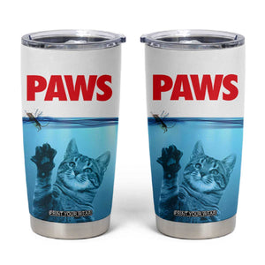 Paws Parody Tumbler Cup Cat Mouse Humorous Cat Chasing Mouse Kitten TB10 Blue Print Your Wear