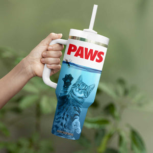 Paws Parody Tumbler With Handle Cat Mouse Humorous Cat Chasing Mouse Kitten TB10 Print Your Wear