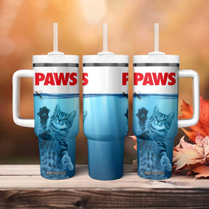 Paws Parody Tumbler With Handle Cat Mouse Humorous Cat Chasing Mouse Kitten TB10 Print Your Wear