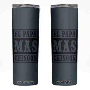 Mexican Dad Husband Skinny Tumbler El Papa Mas Chingon Fathers day Dia del Padre TB10 Cyan-Blue Print Your Wear