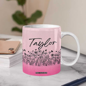 Personalized Wildflower Coffee Mug Custom Name Gift For Women TB10 Print Your Wear
