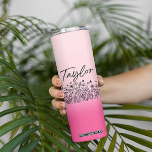 Personalized Wildflower Skinny Tumbler Custom Name Gift For Women TB10 Print Your Wear