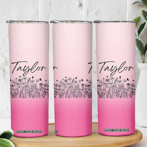 Personalized Wildflower Skinny Tumbler Custom Name Gift For Women TB10 Print Your Wear