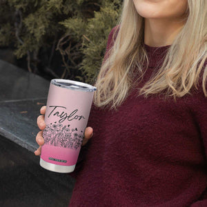 Personalized Wildflower Tumbler Cup Custom Name Gift For Women TB10 Print Your Wear