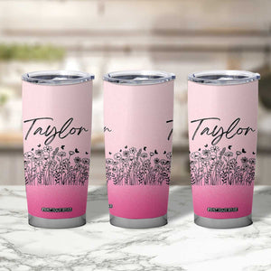 Personalized Wildflower Tumbler Cup Custom Name Gift For Women TB10 Print Your Wear