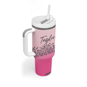 Personalized Wildflower Tumbler With Handle Custom Name Gift For Women TB10 Print Your Wear