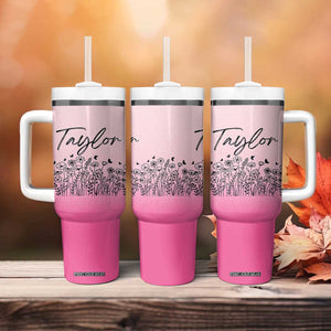 Personalized Wildflower Tumbler With Handle Custom Name Gift For Women TB10 Print Your Wear