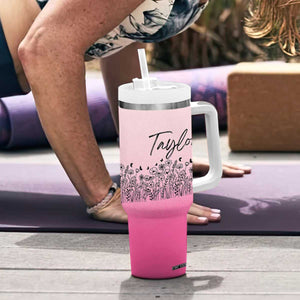 Personalized Wildflower Tumbler With Handle Custom Name Gift For Women TB10 Print Your Wear