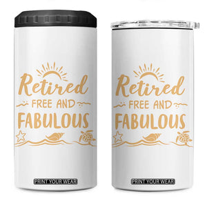 Retirement Gift for Woman 2026 4 in 1 Can Cooler Tumbler Goodbye Gifts Retired Free And Fabulous TB10 One Size: 16 oz White Print Your Wear