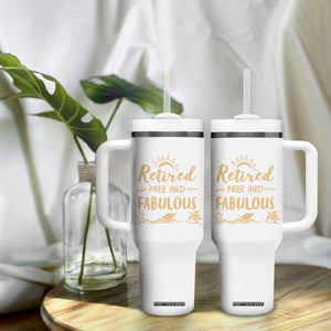 Retirement Gift for Woman 2026 Tumbler With Handle Goodbye Gifts Retired Free And Fabulous TB10 Print Your Wear