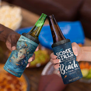 Beach Lovers Gifts For Women 4 in 1 Can Cooler Tumbler Some Girls Are Just Born With The Beach In Their Souls TB10 Print Your Wear