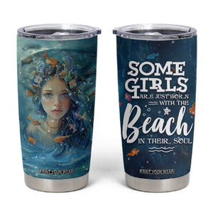 Beach Lovers Gifts For Women Tumbler Cup Some Girls Are Just Born With The Beach In Their Souls TB10 Navy Print Your Wear
