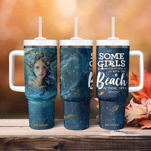 Beach Lovers Gifts For Women Tumbler With Handle Some Girls Are Just Born With The Beach In Their Souls TB10 Print Your Wear
