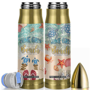 Beach Gifts For Women Bullet Tumbler Some Girls Are Just Born With The Beach In Their Souls TB10 Multicolor Print Your Wear
