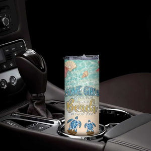 Beach Gifts For Women Skinny Tumbler Some Girls Are Just Born With The Beach In Their Souls TB10 Print Your Wear