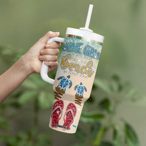 Beach Gifts For Women Tumbler With Handle Some Girls Are Just Born With The Beach In Their Souls TB10 Print Your Wear