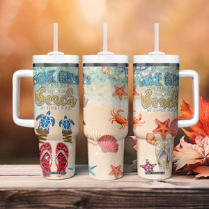 Beach Gifts For Women Tumbler With Handle Some Girls Are Just Born With The Beach In Their Souls TB10 Print Your Wear