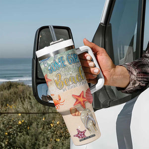Beach Gifts For Women Tumbler With Handle Some Girls Are Just Born With The Beach In Their Souls TB10 Print Your Wear