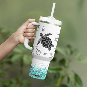 Beach Tumbler With Handle Ocean Animals The Beach Is My Happy Place Summer Holiday Gift TB10 Print Your Wear