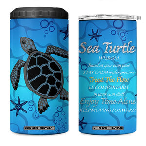 Sea Turtle Gifts For Women 4 in 1 Can Cooler Tumbler Ocean Beach Themed Animal Lover Gift TB10 One Size: 16 oz Blue Print Your Wear