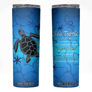 Sea Turtle Gifts For Women Skinny Tumbler Ocean Beach Themed Animal Lover Gift TB10 Blue Print Your Wear
