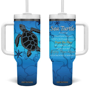 Sea Turtle Gifts For Women Tumbler With Handle Ocean Beach Themed Animal Lover Gift TB10 One Size: 40 oz Blue Print Your Wear