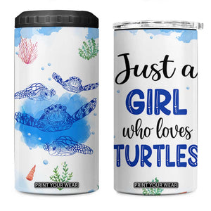 Gifts For Sea Turtle Lovers 4 in 1 Can Cooler Tumbler Cute Animal Lover Gifts For Women Girl TB10 One Size: 16 oz White Print Your Wear