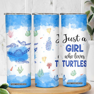 Gifts For Sea Turtle Lovers Skinny Tumbler Cute Animal Lover Gifts For Women Girl TB10 Print Your Wear