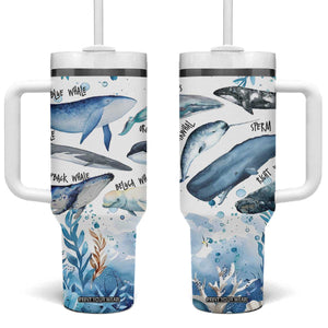 Shark Lovers Tumbler With Handle Ocean Animal Species Of Sharks TB10 One Size: 40 oz Blue Print Your Wear