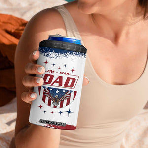 Dad Gifts From Kids 4 in 1 Can Cooler Tumbler Five Star Dad Fathers Day American Flag TB10 Print Your Wear